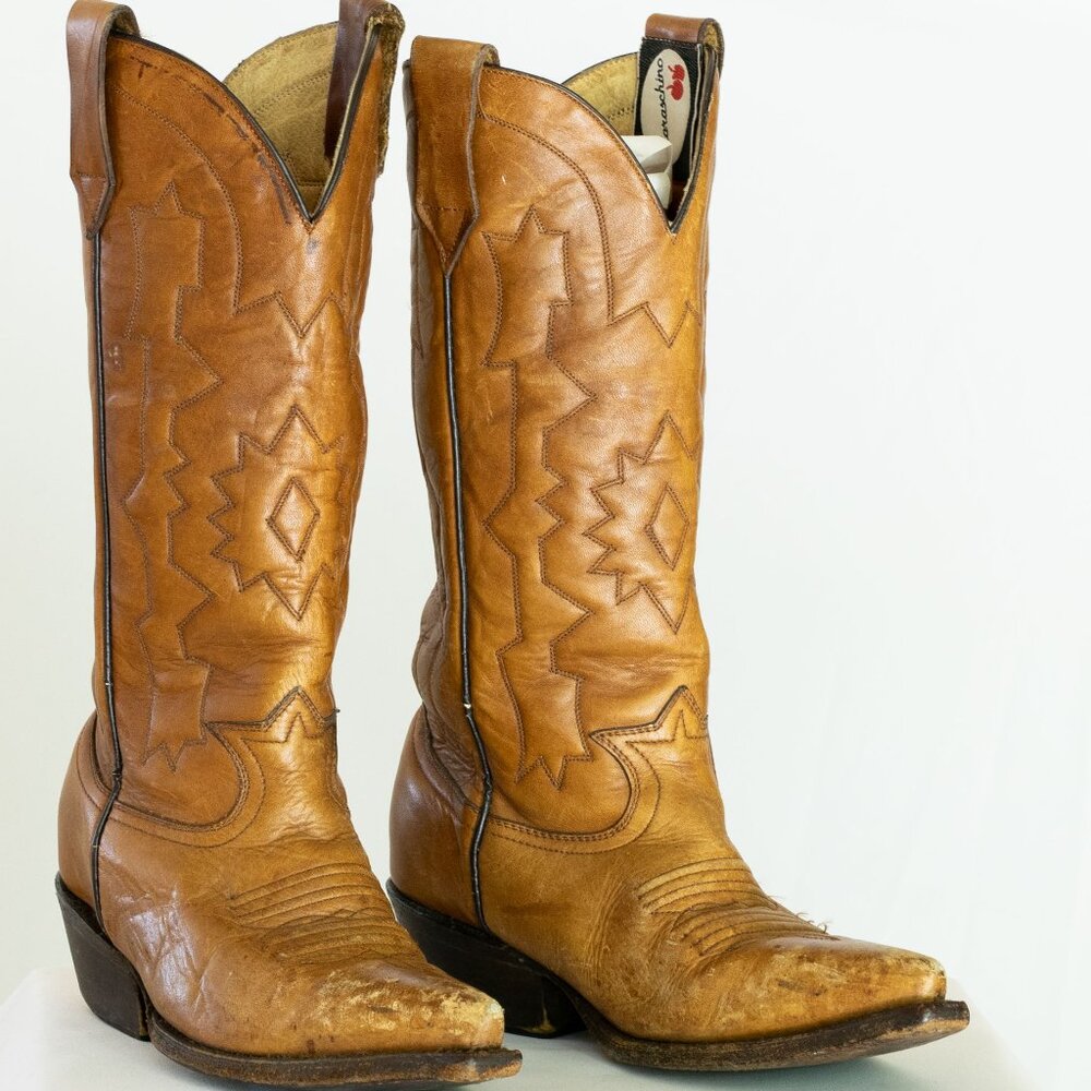 Vintage Leather Cowboy Boots